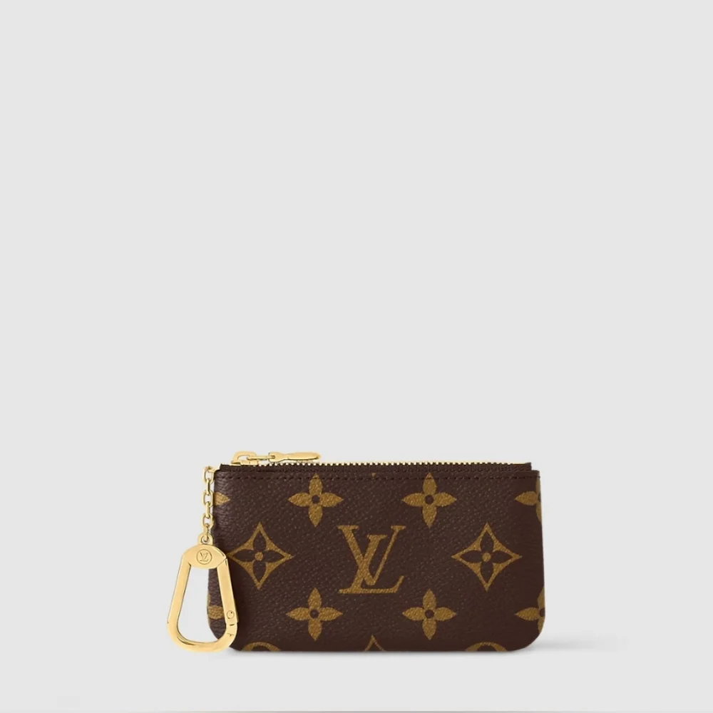 Louis Vuitton Monogram Canvas Key Pouch in Brown with Gold Hardware